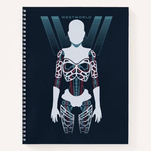 Westwelt | Android-Skelett über Logo Notizblock (Vorderseite)
