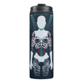 Westwelt | Android-Skelett über Logo Thermosbecher (Vorderseite)