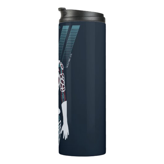 Westwelt | Android-Skelett über Logo Thermosbecher (Nach rechts gedreht)