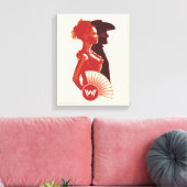 Westwelt | Maeve & Hector Stencil Portrait Leinwanddruck (Insitu (Wohnzimmer))