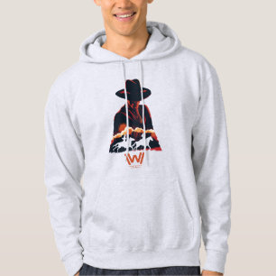 Westwelt Mann in der Silhouette der Schwarzen Wü Hoodie
