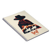 Westwelt | Mann in der Silhouette der Schwarzen Wü Notizblock (Rechte Seite)