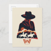 Westwelt | Mann in der Silhouette der Schwarzen Wü Postkarte (Vorne/Hinten)