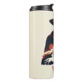 Westwelt | Mann in der Silhouette der Schwarzen Wü Thermosbecher (Nach links gedreht)