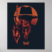 Westwelt | Schwarzer Mann mit Revolver Poster (Vorne)