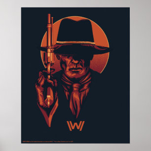 Westwelt   Schwarzer Mann mit Revolver Poster
