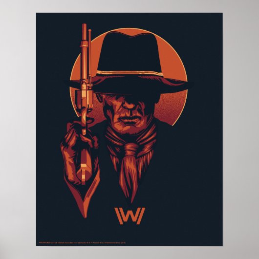 Westwelt | Schwarzer Mann mit Revolver Poster (Vorne)