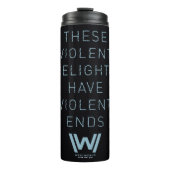 Westwelt | Typografie-Zitat "Gewaltsame Freuden" Thermosbecher (Vorderseite)