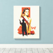 Westwelt | Wyatt & Man in Schwarz bei der Weißen K Leinwanddruck (Insitu (Holzboden))