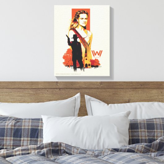 Westwelt | Wyatt & Man in Schwarz bei der Weißen K Leinwanddruck (Insitu (Schlafzimmer))