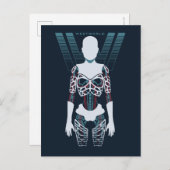 Westworld | androides Skelett über Logo Postkarte (Vorne/Hinten)