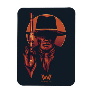 Westworld Mann im Schwarzen mit Revolver Magnet