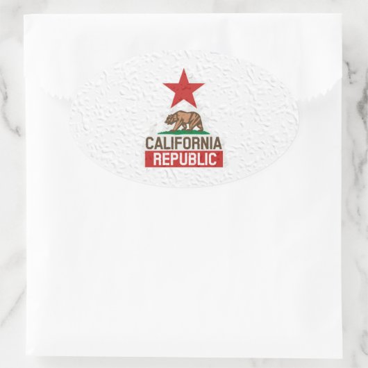 Wet California Republic Ovaler Aufkleber (Tasche)