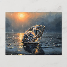 Wet Diamond - Impressionism Style Melancholy Art Postkarte