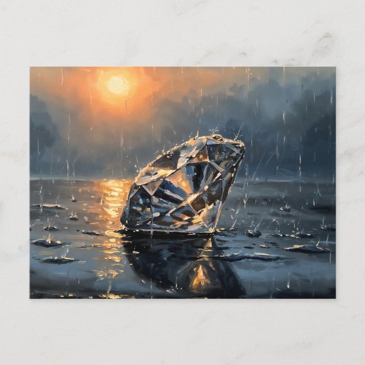 Wet Diamond - Impressionism Style Melancholy Art Postkarte (Vorderseite)