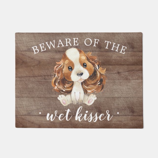 Wet Kisser Cavalier King Charles Spaniel Door Mat Fußmatte (Vorderseite)