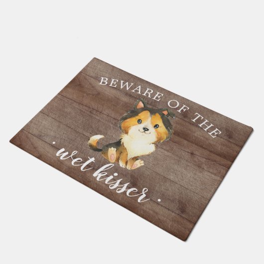 Wet Kisser Rough Collie Door Mat Fußmatte (Schrägansicht)