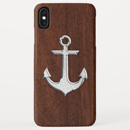 Wet Nautical Mahogany Anchor Steel Case-Mate iPhone Hülle (Rückseite)