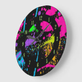 Wet Paint Retro Color Splash Wall Clock Große Wanduhr (Winkel)