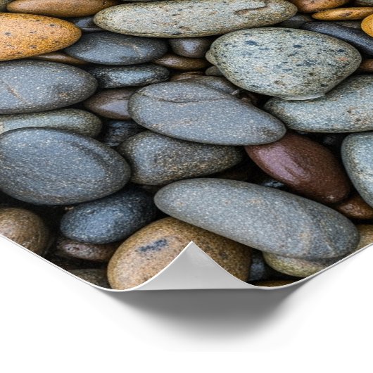 Wet River Pebbles Poster (Ecke)