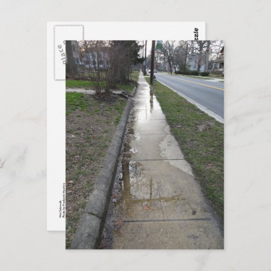 Wet Sidewalk Postkarte (Vorne/Hinten)