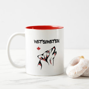 Wet suwet'en Howling Wolf Haida Stil Tattoo Farbe Zweifarbige Tasse