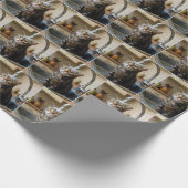 Wet Tabby Cat Sitting In a Kitchen Sink Geschenkpapier (Ecke)