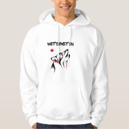 Wet'suwet'en Howling Wolf Haida Style Tattoo Color Hoodie