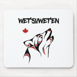 Wet'suwet'en Howling Wolf Haida Style Tattoo Color Mousepad