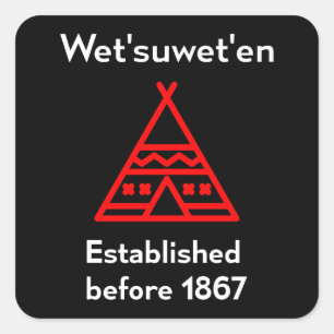 Wetsuweten vor der Silhouette von dunkel 1867 gegr Quadratischer Aufkleber