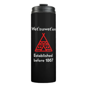 Wetsuweten vor der Silhouette von dunkel 1867 gegr Thermosbecher