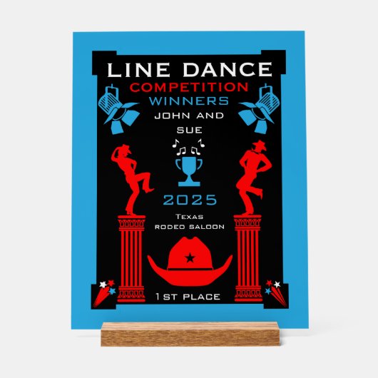 Wettbewerb "American Line Tancing" Acrylschild (Vorderseite)