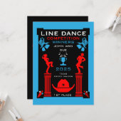 Wettbewerb "American Line Tancing" Karte (Vorderseite/Rückseite Beispiel)