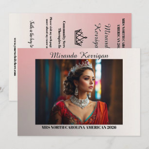 Wettbewerb-Autogrammkarten Rosa Glamour Horizontal Einladung