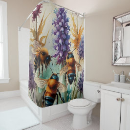 Wettbewerb gewinnende Bienenart | Tinte und Wash Duschvorhang