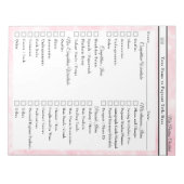Wettbewerb Packliste Pink Marble Custom Notizblock (Vorderseite)
