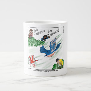 Wettbewerbsfähige Vogelbeobachtung (Comic) Jumbo-Tasse