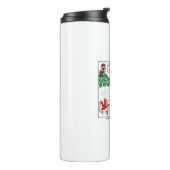 Wettbewerbsfähige Vogelbeobachtung (Comic) Thermosbecher (Nach links gedreht)