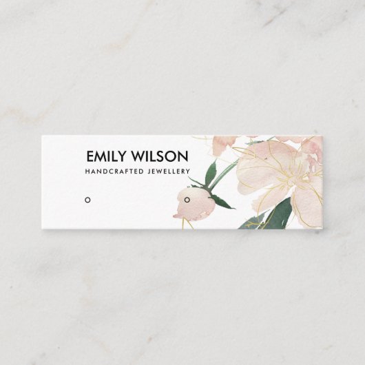 WETTBEWERBSPIELUNG FÜR BLUSH GOLD FLORAL WATERCOLO MINI VISITENKARTE (Vorderseite)