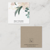 WETTBEWERBSPIELUNG FÜR BLUSH GOLD FLORAL WATERCOLO QUADRATISCHE VISITENKARTE (Vorne/Hinten)