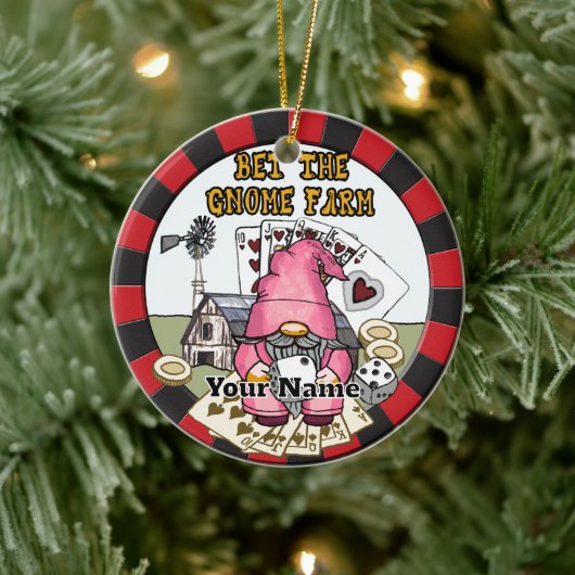 Wette auf den Bauernzwerg Keramik Ornament (Baum)