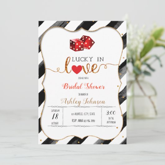 Wette auf Liebe-Party Einladung (Stehend Vorderseite)