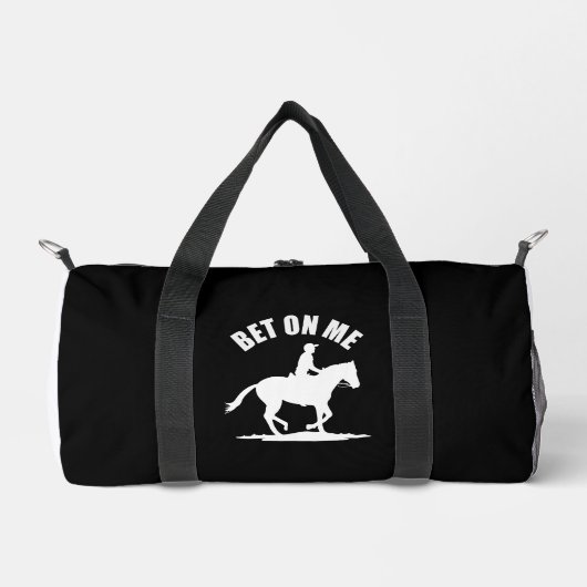 Wette auf mich - Pferderennbahn Duffle Bag (Vorderseite)
