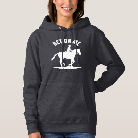 Wette auf mich - Pferderennbahn Hoodie (Vorderseite)