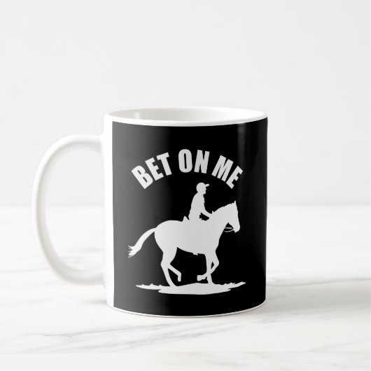 Wette auf mich - Pferderennbahn Kaffeetasse (Links)
