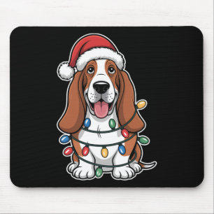 Wette Hound in Weihnachtsbeleuchtung eingeschlosse Mousepad
