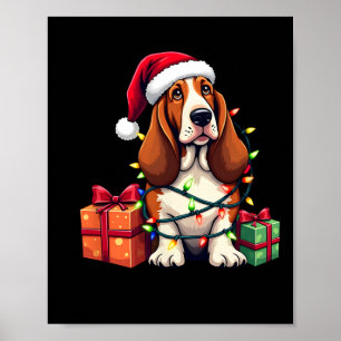 Wette Hound in Weihnachtsleuchten mit dem Weihnach Poster