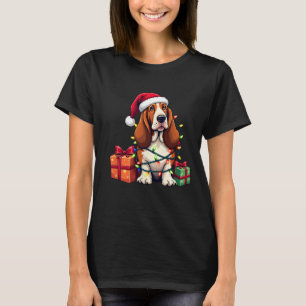 Wette Hound in Weihnachtsleuchten mit dem Weihnach T-Shirt