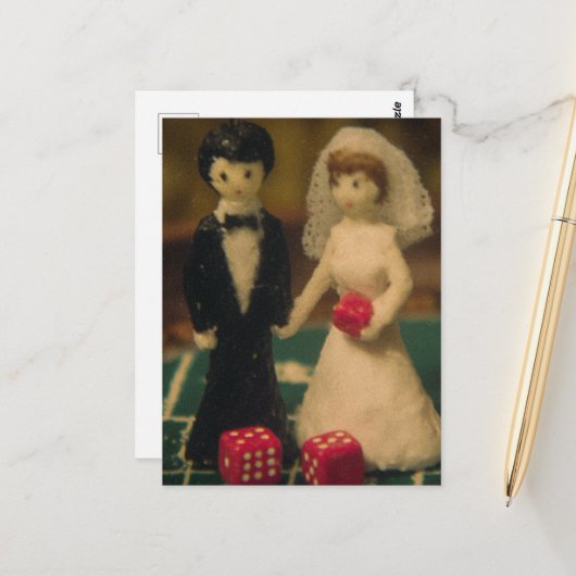 Wetten auf das Heiratsrücklauf Postkarte (Vorderseite/Rückseite Beispiel)