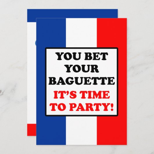 Wetten Sie Ihr Stangenbrot, das es Zeit zur Einladung (Vorne/Hinten)